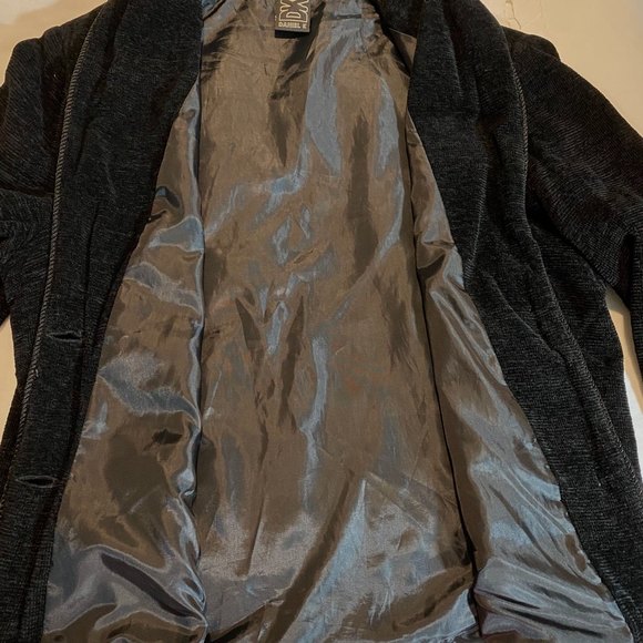 Vintage Daniel K Velvet Floral Embroidered Coat Size L Black. - Picture 7 of 10